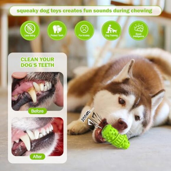Large Natural Rubber Dog Chew Toy for Aggressive Chewers, Squeaky & Durable - Picture 5 of 7